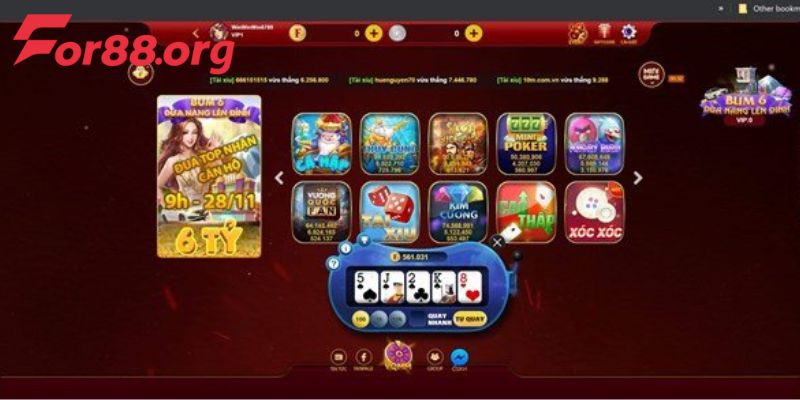 Kho trò chơi vô cùng phong phú đặc sắc